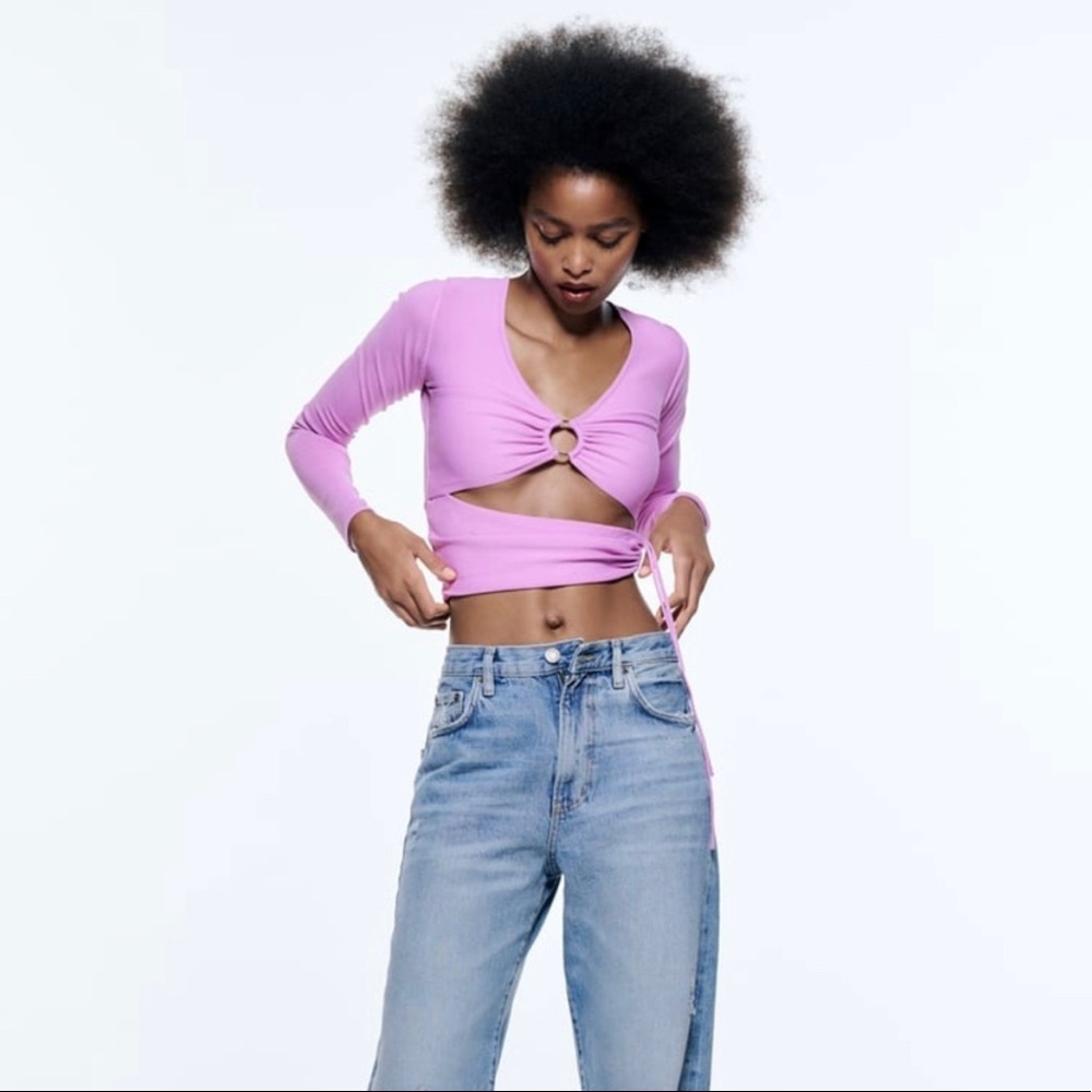 PURPLE CUT OUT DETAIL KNIT TOP - Picture 3 of 8